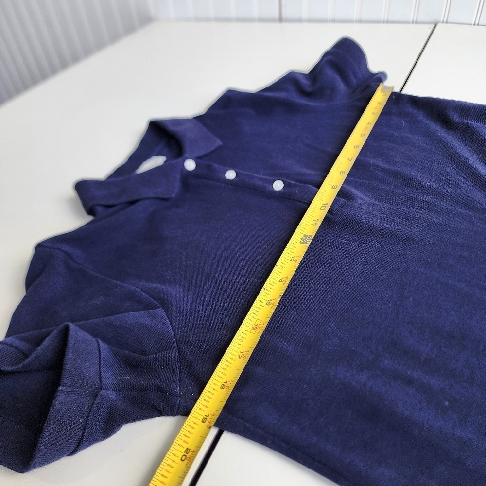 Cynthia Rowley Polo Shirt Dress Navy Blue Pockets Preppy Golf Tennis Cotton Sz M - Picture 8 of 9